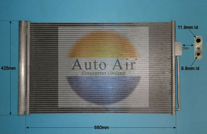 AUTO AIR 16-9813 Air Conditioning Condenser Fits Chevrolet Volt Vauxhall Ampera