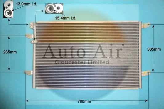 AUTO AIR 16-9992 Air Conditioning Condenser Air Con Replacement Fits VW Phaeton