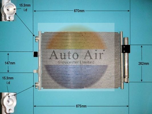 AUTO AIR 16-9972 Air Conditioning Condenser Fits Ford C-Max Grand C-Max Focus