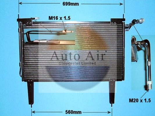 AUTO AIR 16-1166 Air Conditioning Condenser A/C Air Con Fits Jaguar XJ XJSC