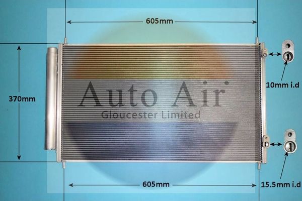 Auto Air 16-2069 A/C Air Con Condenser Air Conditioning Fits Toyota Yaris/Vitz