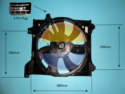AUTO AIR 05-1490 Radiator Fan Electric Motor Driver Side Cooling Fits Kia Rio