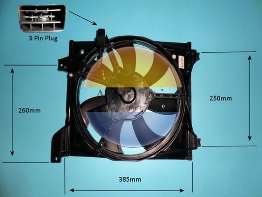 AUTO AIR 05-1490 Radiator Fan Electric Motor Driver Side Cooling Fits Kia Rio