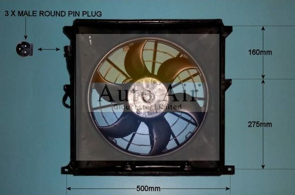AUTO AIR 05-1031 Radiator Fan Electric Motor Centre Fits BMW 3 Series Z3