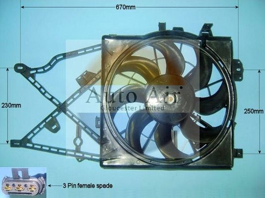 AUTO AIR 05-1166 Radiator Fan Electric Motor Centre Fits Vauxhall Vectra
