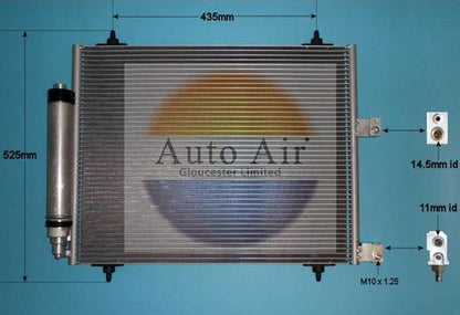 AUTO AIR 16-6216A Air Condenser A/C Air Conditioning Fits Citroen Fiat Peugeot