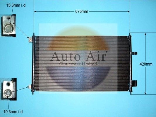 AUTO AIR 16-8915 Air Conditioning Condenser A/C Air Con Fits Honda Accord