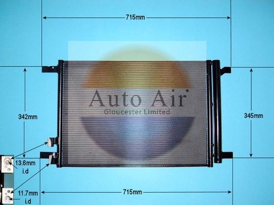 AUTO AIR 16-1058 Air Conditioning Condenser Fits Audi Cupra Seat Skoda VW