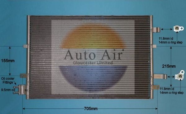AUTO AIR 16-1049 Air Conditioning Condenser A/C Air Con Fits Ford Mondeo