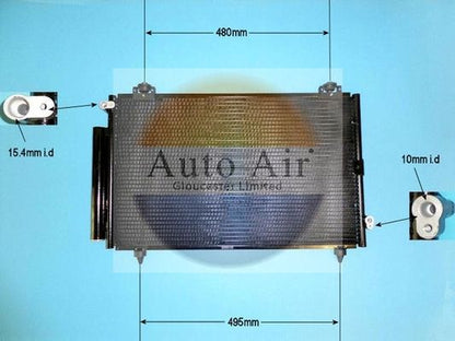 AUTO AIR 16-1107 Air Conditioning Condenser A/C Air Con Fits Toyota Corolla
