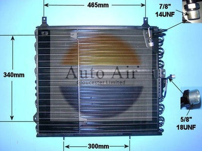AUTO AIR 16-1192 Air Conditioning Condenser Fits Mercedes-Benz 124 E-Class