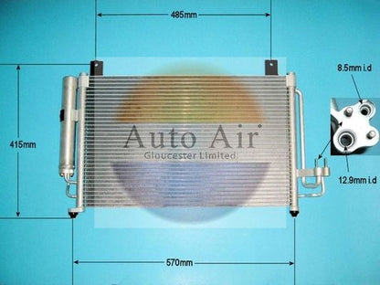 AUTO AIR 16-1079 Air Conditioning Condenser A/C Air Con Replacement For Kia Rio