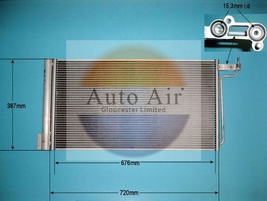 AUTO AIR 16-6225 Air Conditioning Condenser Fits Ford C-Max Grand C-Max Focus