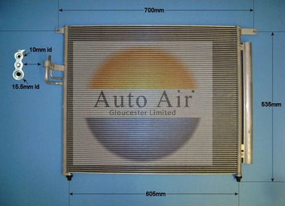 AUTO AIR 16-6234 Air Conditioning Condenser A/C Air Con Fits Ford Ranger