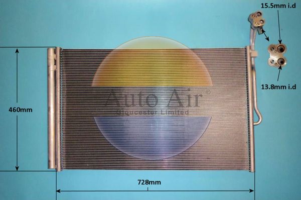 AUTO AIR 16-0075 Air Conditioning Condenser A/C Air Con For Porsche Cayenne
