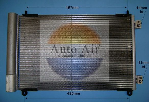 AUTO AIR 16-8911 Air Conditioning Condenser A/C Air Con Fits Peugeot 206