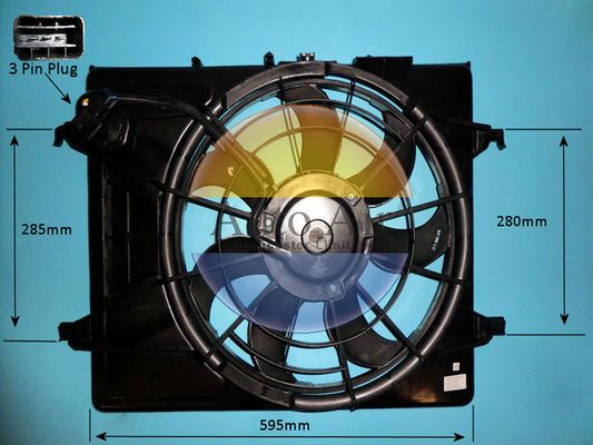 AUTO AIR 05-1449 Radiator Fan Electric Motor Centre Cooling Fits Hyundai i30