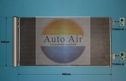 AUTO AIR 16-8923 Air Conditioning Condenser A/C Air Con Replacement Fits Mini