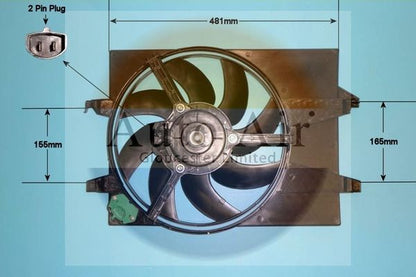 AUTO AIR 05-1258 Radiator Fan Electric Motor Centre Fits Ford Fiesta Fusion