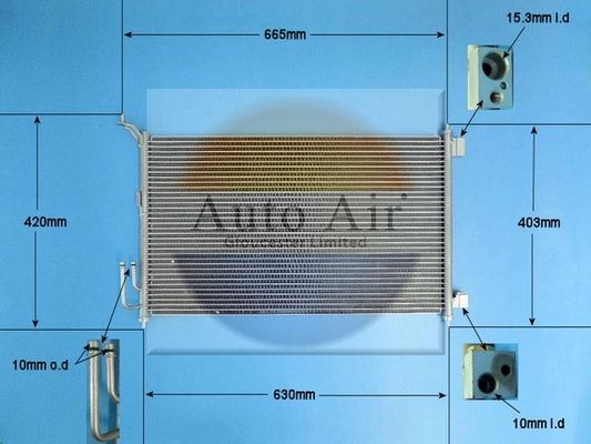AUTO AIR 16-1416 Air Conditioning Condenser A/C Air Con Fits Nissan Renault