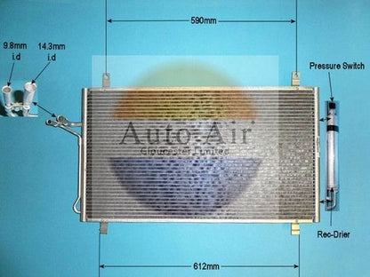AUTO AIR 16-1088 Air Conditioning Condenser A/C Air Con Fits Nissan 350Z