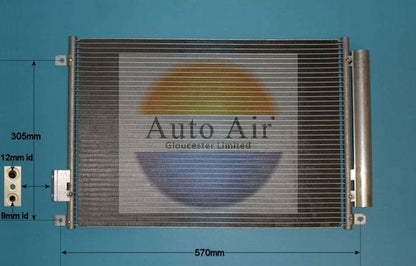 AUTO AIR 16-9703 Air Condenser A/C Air Conditioning Fits Fiat Chrysler Ford