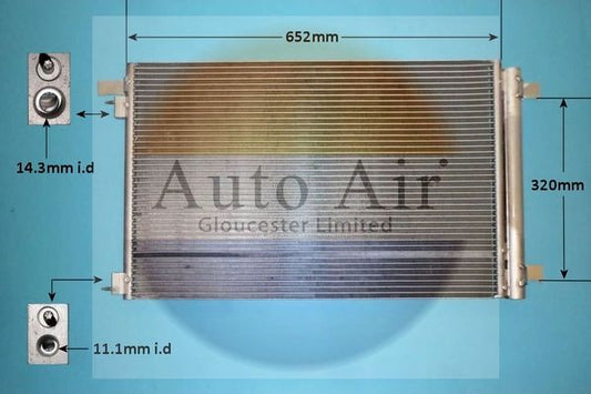 AUTO AIR 16-1444 Air Conditioning Condenser A/C Fits Peugeot 308 308 CC RCZ
