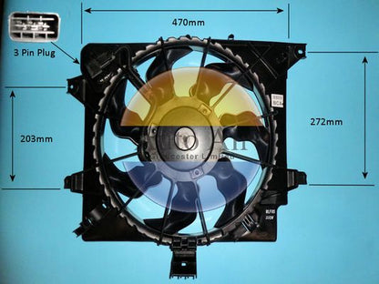 AUTO AIR 05-1469 Radiator Fan Electric Motor Centre Cooling Fits Hyundai Kia