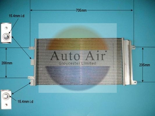 AUTO AIR 16-9794 Air Conditioning Condenser Air Con Replacement Fits Fiat Doblo