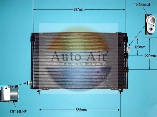 AUTO AIR 16-1025 Air Conditioning Condenser A/C Air Con Fits Toyota Picnic