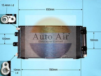 AUTO AIR 16-0006 Air Conditioning Condenser A/C Air Con Replacement Fits Toyota