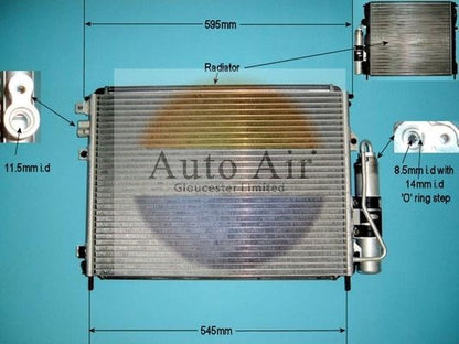 AUTO AIR 16-1314 Air Conditioning Condenser A/C Air Con Fits Renault Clio