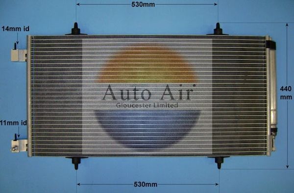 AUTO AIR 16-6217 Air Condenser A/C Air Conditioning Fits Citroen Fiat Peugeot