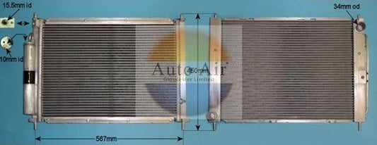 Auto Air 16-1433 A/C Air Con Condenser Air Conditioning Fits Renault Twingo Wind