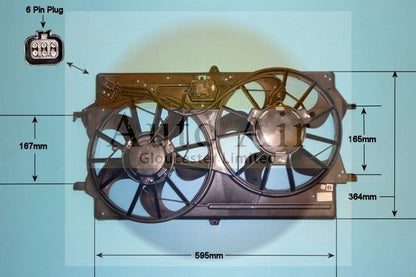 AUTO AIR 05-1238 Radiator Fan Electric Motor Centre Cooling Fits Ford Focus