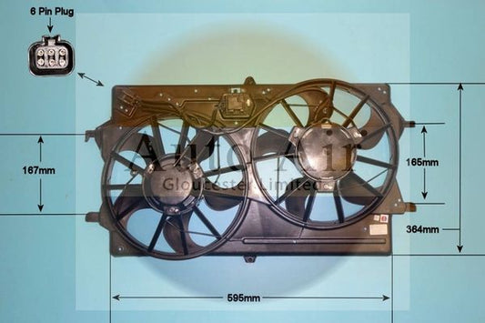 AUTO AIR 05-1238 Radiator Fan Electric Motor Centre Cooling Fits Ford Focus