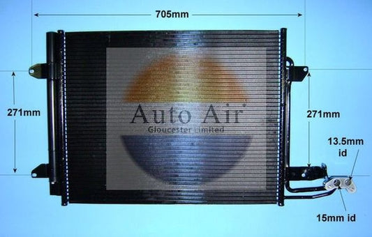 AUTO AIR 16-6215A Air Condenser A/C Air Conditioning Fits VW Caddy Touran