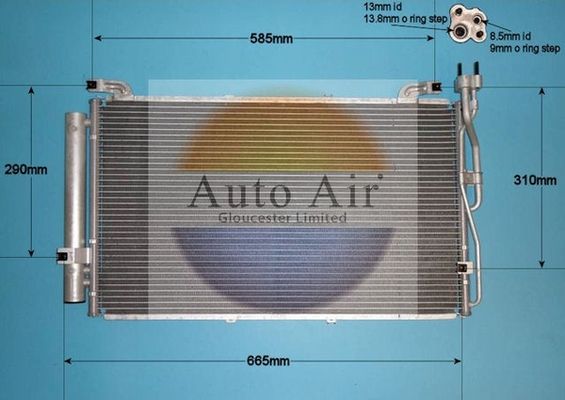 AUTO AIR 16-9812 Air Conditioning Condenser A/C Air Con Fits Hyundai Matrix