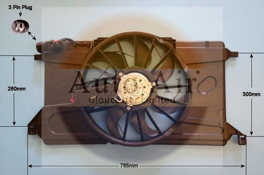 AUTO AIR 05-1267 Radiator Fan Electric Motor Centre Fits Ford C-Max Focus