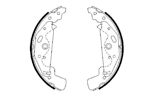 BOSCH 0986487643 Brake Shoe Set Rear 44.5mm Width Fits Land Rover Freelander