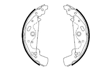 BOSCH 0986487643 Brake Shoe Set Rear 44.5mm Width Fits Land Rover Freelander