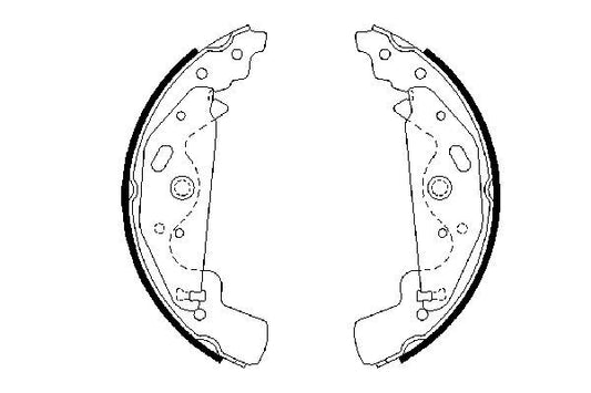 BOSCH 0986487643 Brake Shoe Set Rear 44.5mm Width Fits Land Rover Freelander