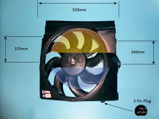 AUTO AIR 05-1036 Radiator Fan Electric Motor Centre Fits BMW 3 Series Z3