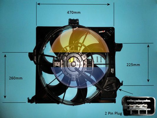 AUTO AIR 05-1455 Radiator Fan Electric Motor Centre Cooling Fits Hyundai i20