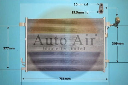 AUTO AIR 16-2031 Air Conditioning Condenser A/C Air Con Fits Nissan Murano