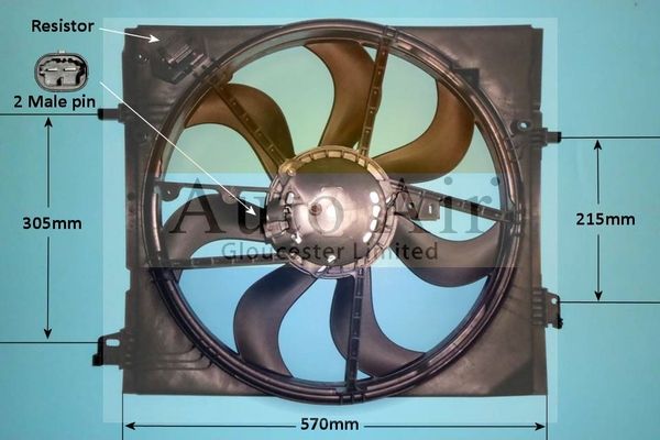 AUTO AIR 05-1866 Radiator Fan Electric Motor Centre Fits Nissan Renault