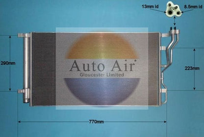 AUTO AIR 16-9668 Air Conditioning Condenser A/C Air Con Fits Hyundai i40