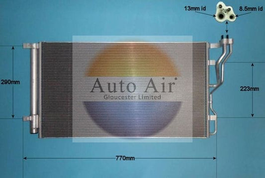 AUTO AIR 16-9668 Air Conditioning Condenser A/C Air Con Fits Hyundai i40