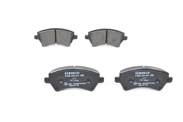 BOSCH 0986495243 Brake Pad Set For Disc Brake Front Fits Toyota Corolla