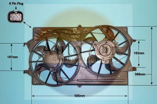 AUTO AIR 05-1224 Radiator Fan Electric Motor Centre Cooling Fits Ford Focus